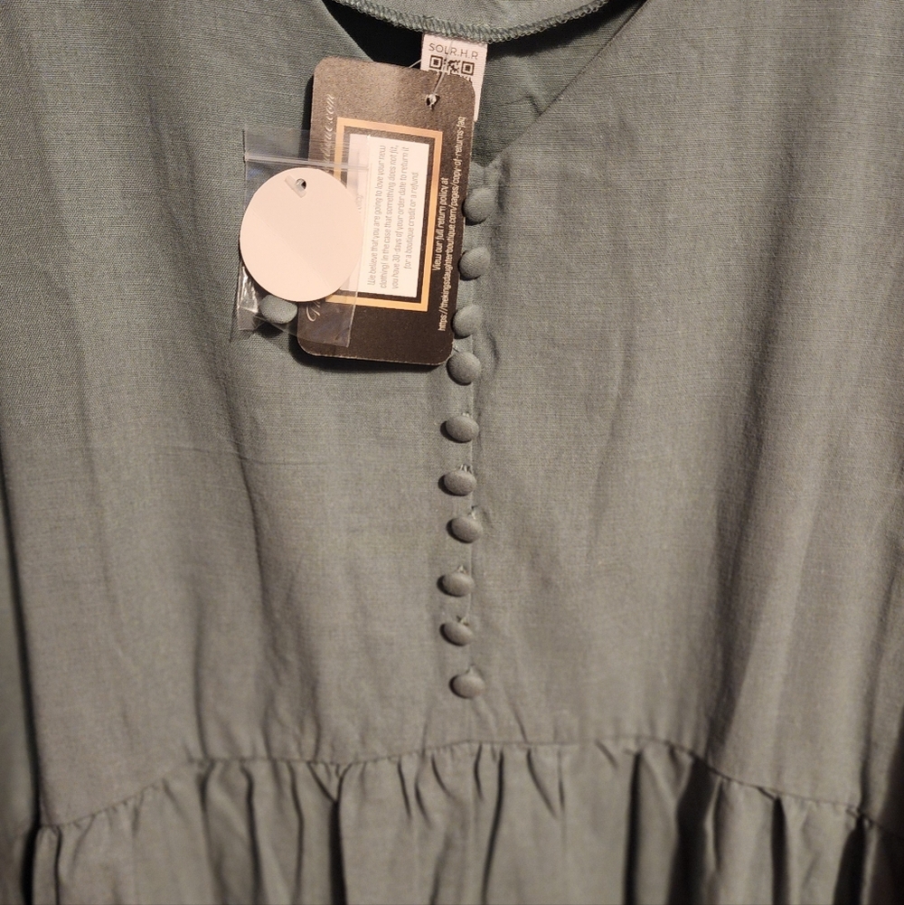 Chic Long Sleeve Dress in Soft Blue - Picture 3 of 4